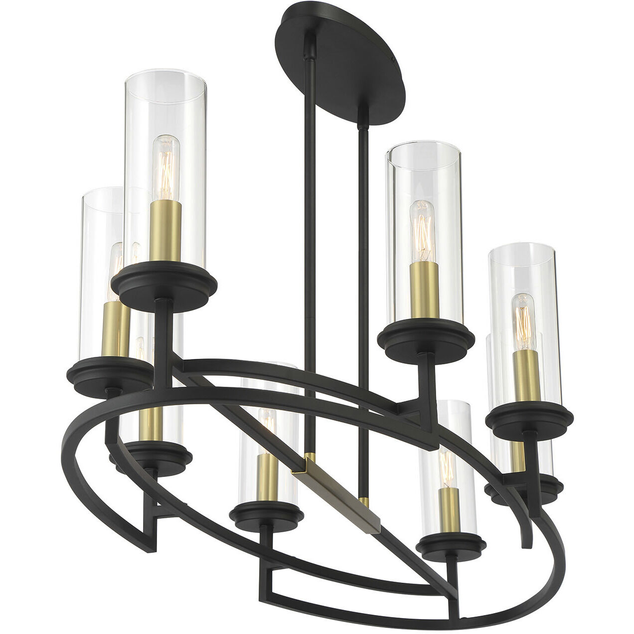 Hillstone 8 Light 45.25 inch Soft Brass And Sand Coal Island Light Ceiling Light